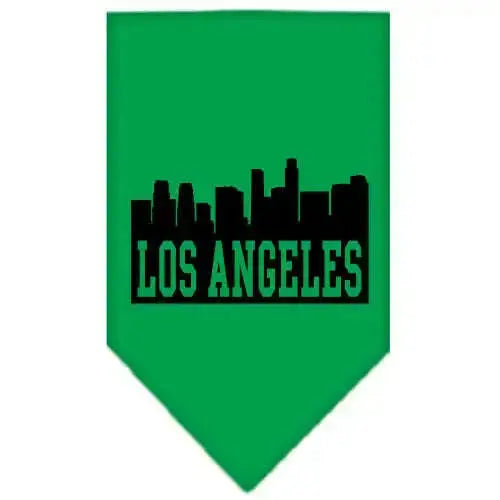 Los-Angeles-Skyline-Screen-Print-Bandana-Emerald-Green-Large-GreatEagleInc-319143634