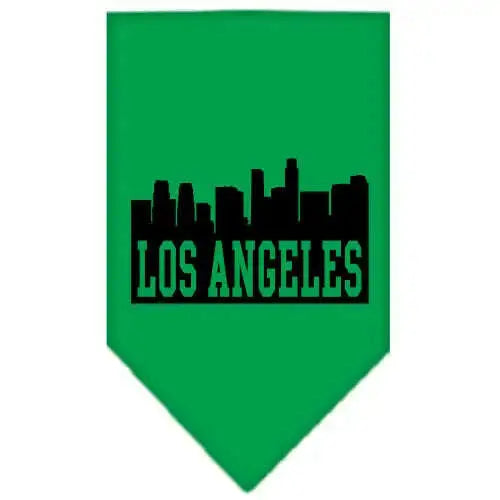Los-Angeles-Skyline-Screen-Print-Bandana-Emerald-Green-Small-GreatEagleInc-319337017
