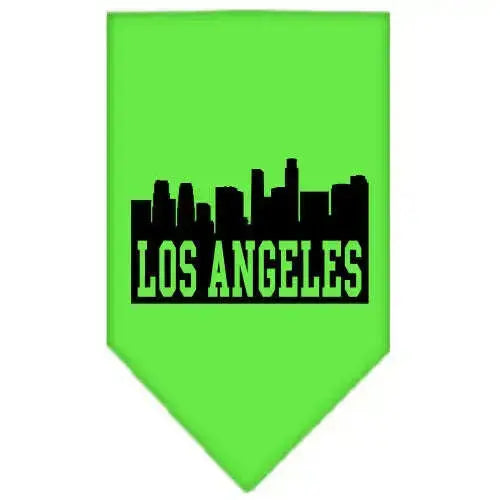 Los-Angeles-Skyline-Screen-Print-Bandana-Lime-Green-Small-GreatEagleInc-319142657