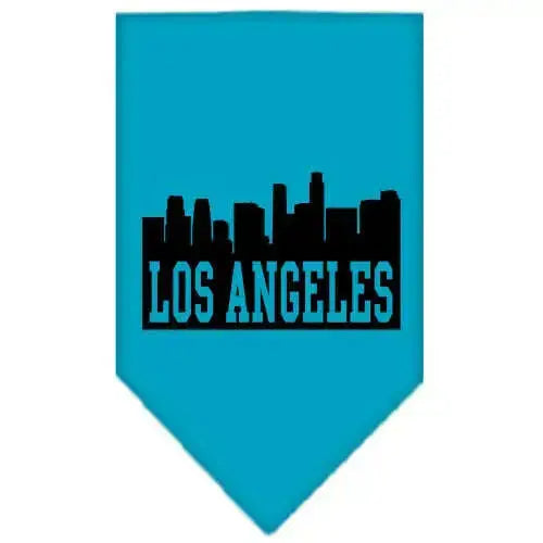 Los-Angeles-Skyline-Screen-Print-Bandana-Turquoise-Large-GreatEagleInc-319143319