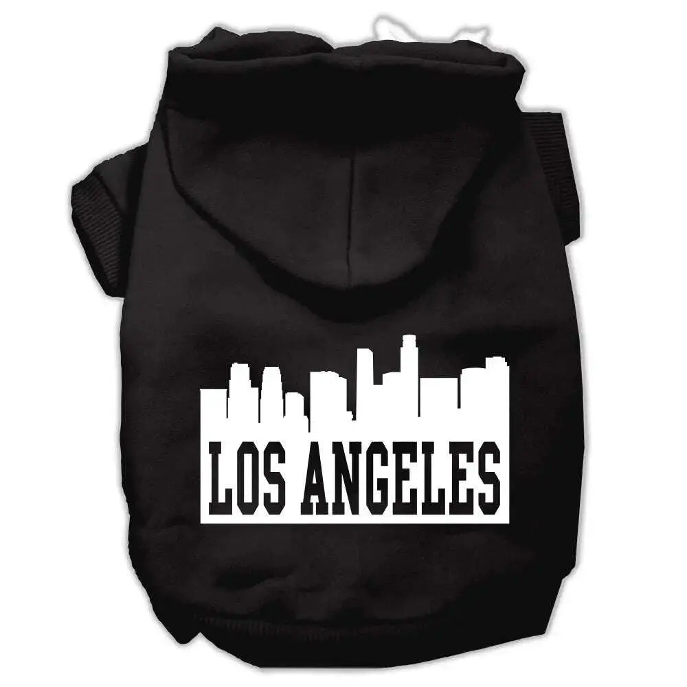 Los-Angeles-Skyline-Screen-Print-Pet-Hoodies-Black-Size-Sm-GreatEagleInc-319664138