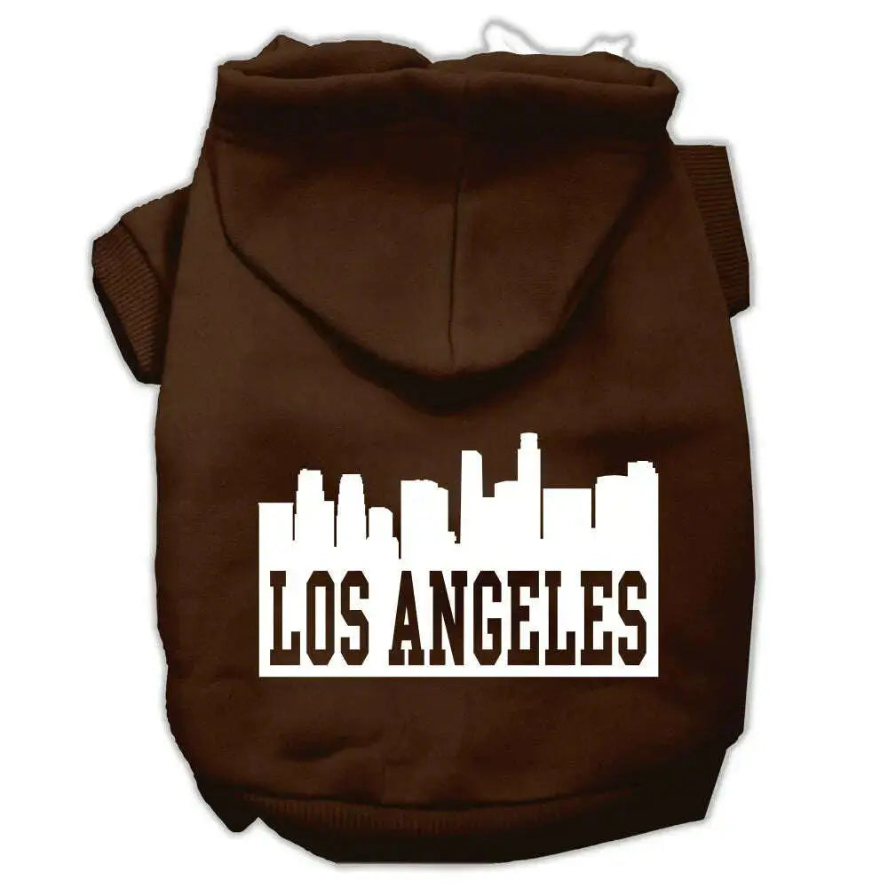 Los-Angeles-Skyline-Screen-Print-Pet-Hoodies-Brown-Size-Xl-GreatEagleInc-319662886