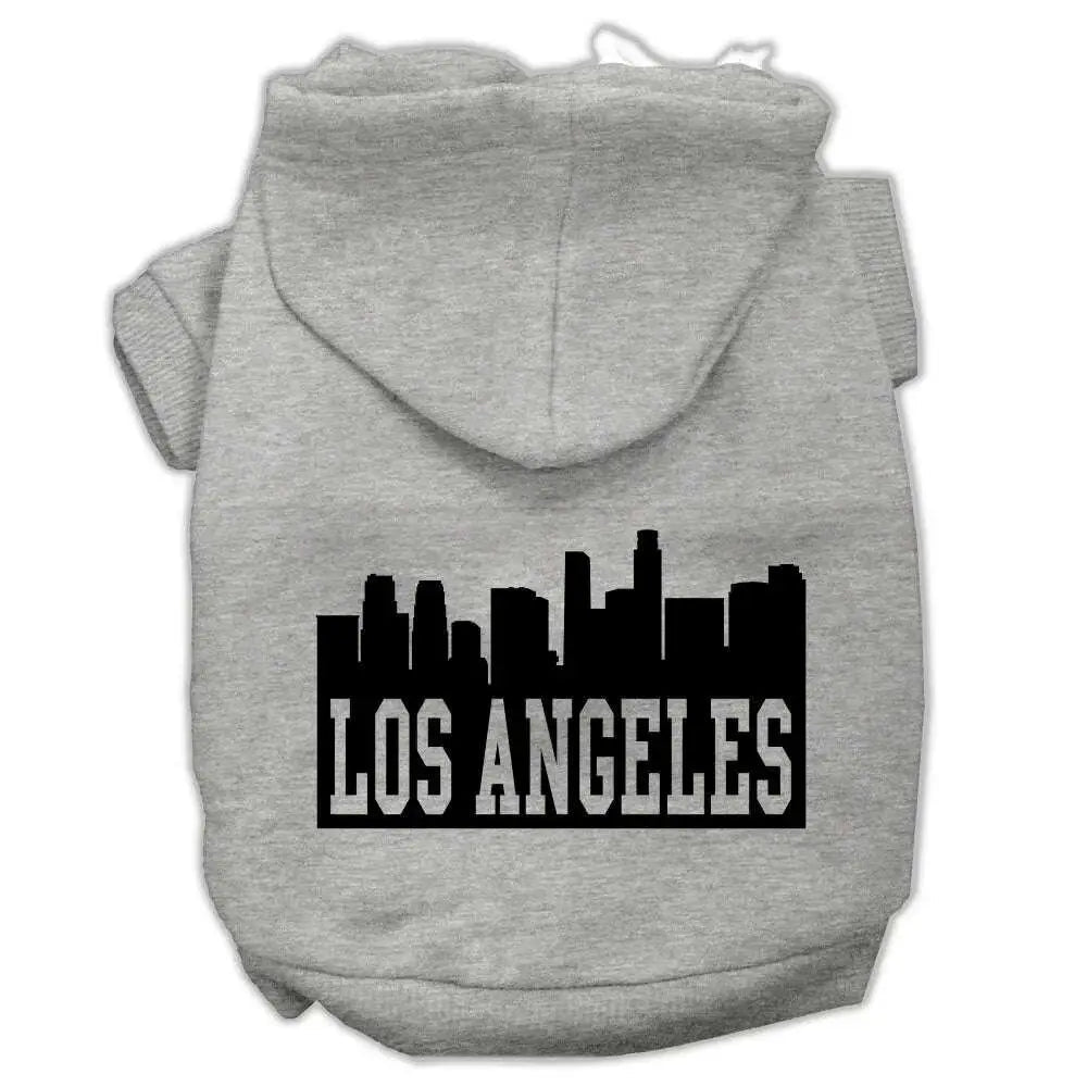 Los-Angeles-Skyline-Screen-Print-Pet-Hoodies-Grey-Size-Xs-GreatEagleInc-319661695