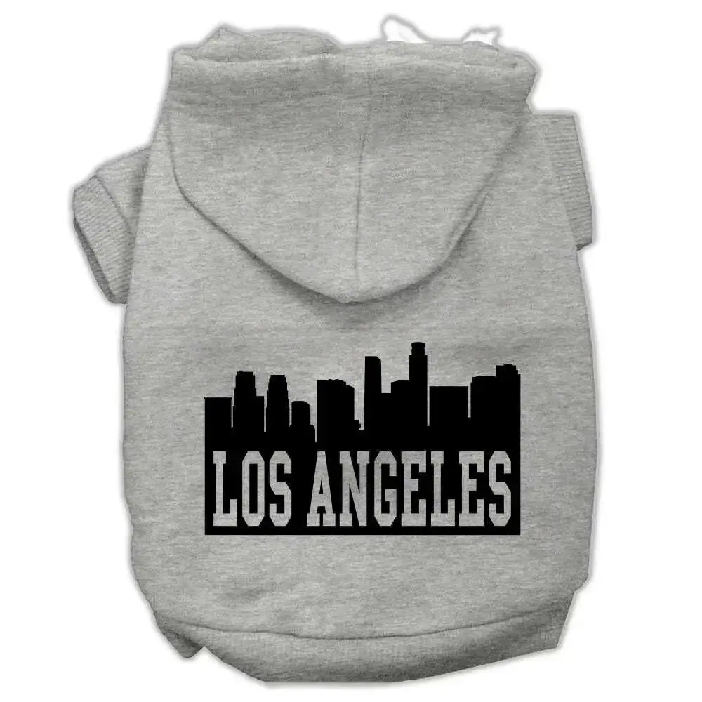 Los-Angeles-Skyline-Screen-Print-Pet-Hoodies-Grey-Size-Xxxl-GreatEagleInc-318667310