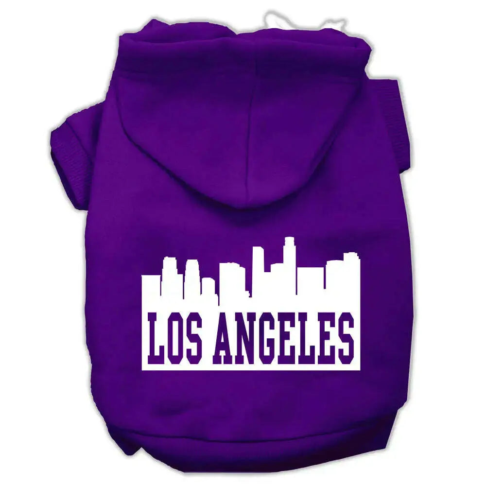 Los-Angeles-Skyline-Screen-Print-Pet-Hoodies-Purple-Size-Xl-GreatEagleInc-319662483