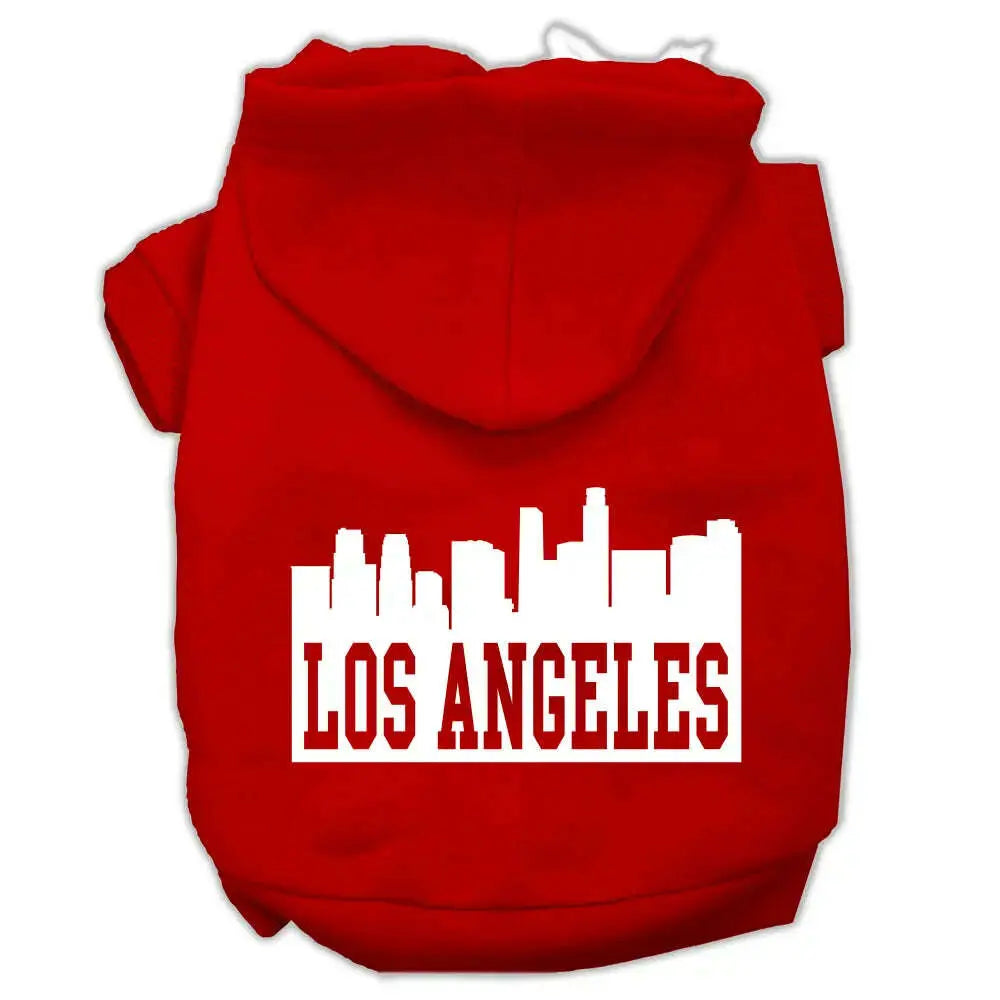 Los-Angeles-Skyline-Screen-Print-Pet-Hoodies-Red-Size-Xxxl-GreatEagleInc-319758973