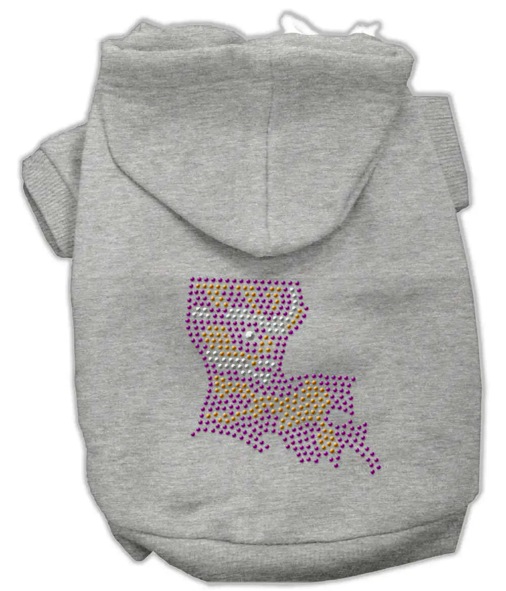 Louisiana-Rhinestone-Hoodie-Grey-Xxl-GreatEagleInc-333677189