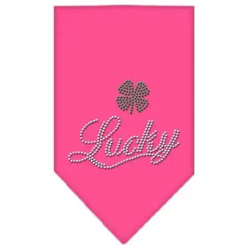 Lucky-Script-Rhinestone-Bandana-Bright-Pink-Small-GreatEagleInc-319133142