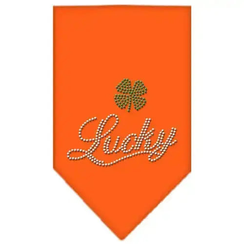 Lucky-Script-Rhinestone-Bandana-Orange-Small-GreatEagleInc-319132759
