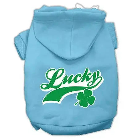 Lucky-Swoosh-Screen-Print-Pet-Hoodies-Baby-Blue-Size-Lg-GreatEagleInc-319687058
