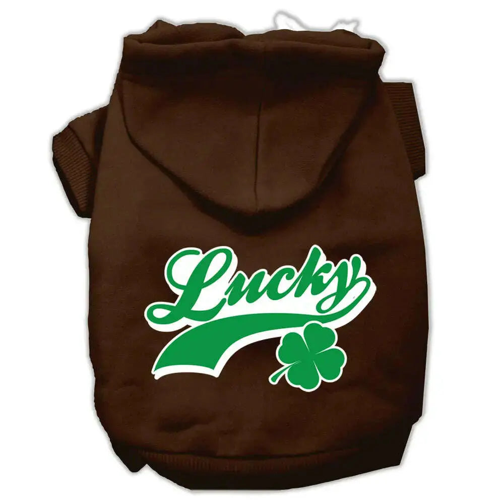 Lucky-Swoosh-Screen-Print-Pet-Hoodies-Brown-Size-Lg-GreatEagleInc-319686633