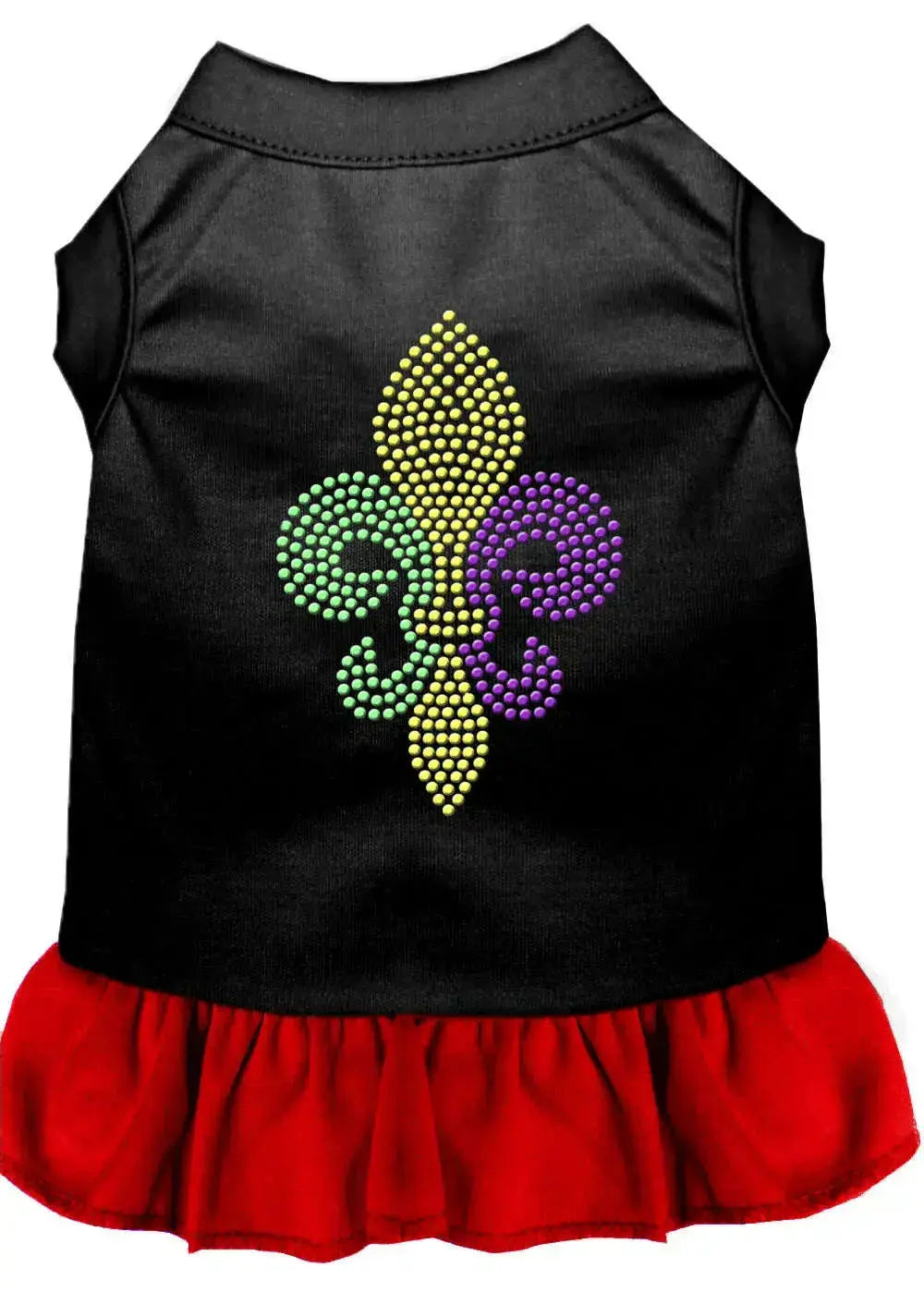 Mardi-Gras-Fleur-De-Lis-Rhinestone-Dress-Black-With-Red-Med-GreatEagleInc-318741830