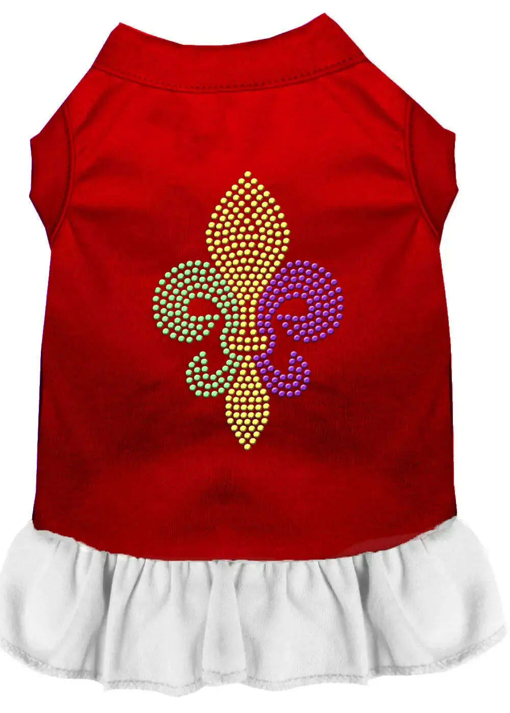 Mardi-Gras-Fleur-De-Lis-Rhinestone-Dress-Red-With-White-Xxxl-GreatEagleInc-320074075