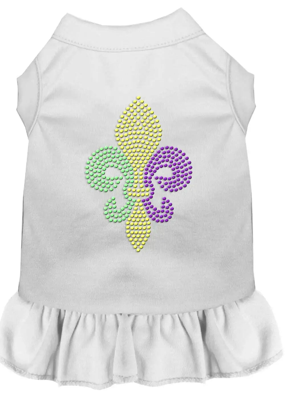 Mardi-Gras-Fleur-De-Lis-Rhinestone-Dress-White-Xxl-GreatEagleInc-320074985