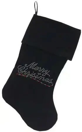 Merry-Christmas-Rhinestone-18-Inch-Velvet-Christmas-Stocking-Black-GreatEagleInc-319868721
