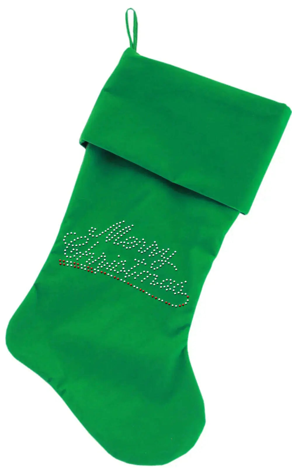 Merry-Christmas-Rhinestone-18-Inch-Velvet-Christmas-Stocking-Green-GreatEagleInc-319868626