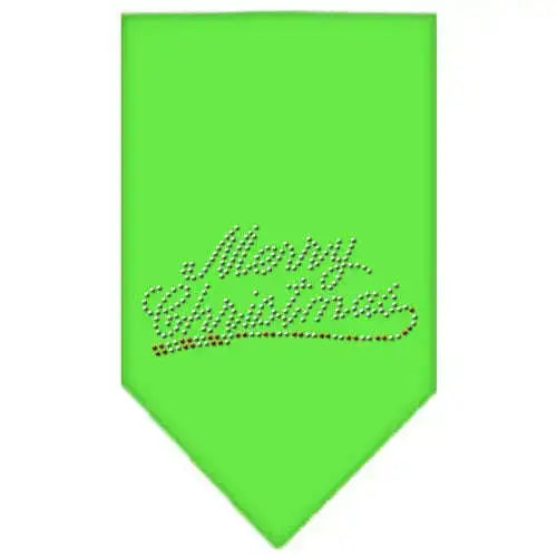 Merry-Christmas-Rhinestone-Bandana-Lime-Green-Small-GreatEagleInc-319046885