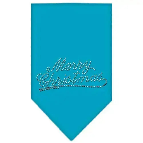 Merry-Christmas-Rhinestone-Bandana-Turquoise-Small-GreatEagleInc-318995678