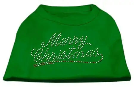Merry-Christmas-Rhinestone-Shirt-Emerald-Green-Xxxl-GreatEagleInc-319804050