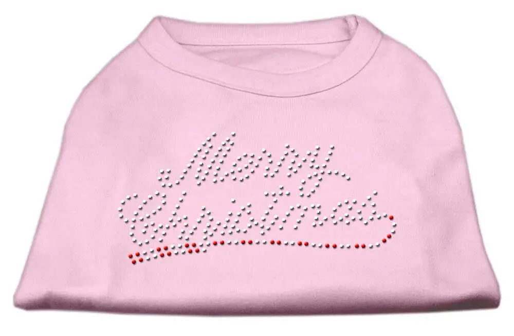 Merry-Christmas-Rhinestone-Shirt-Light-Pink-S-GreatEagleInc-319938931