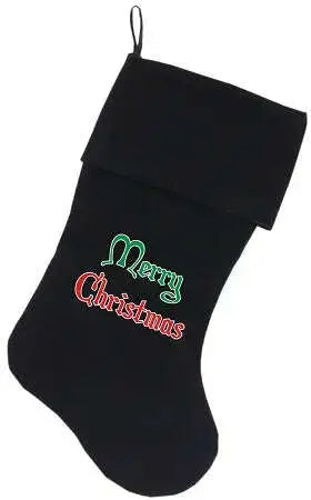 Merry-Christmas-Screen-Print-18-Inch-Velvet-Christmas-Stocking-Black-GreatEagleInc-333734442