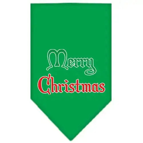 Merry-Christmas-Screen-Print-Bandana-Emerald-Green-Large-GreatEagleInc-319828873