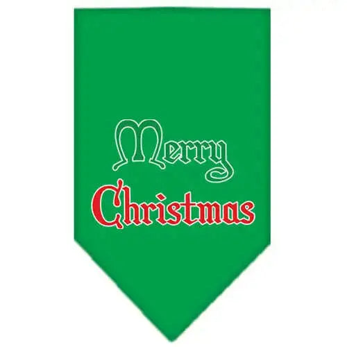 Merry-Christmas-Screen-Print-Bandana-Emerald-Green-Small-GreatEagleInc-319827546