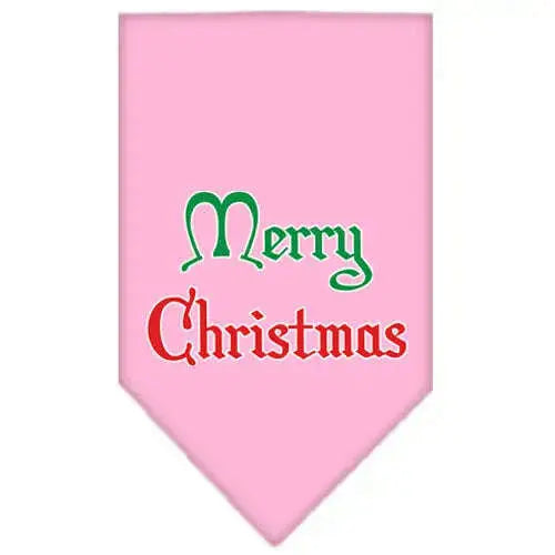 Merry-Christmas-Screen-Print-Bandana-Light-Pink-Small-GreatEagleInc-319827293