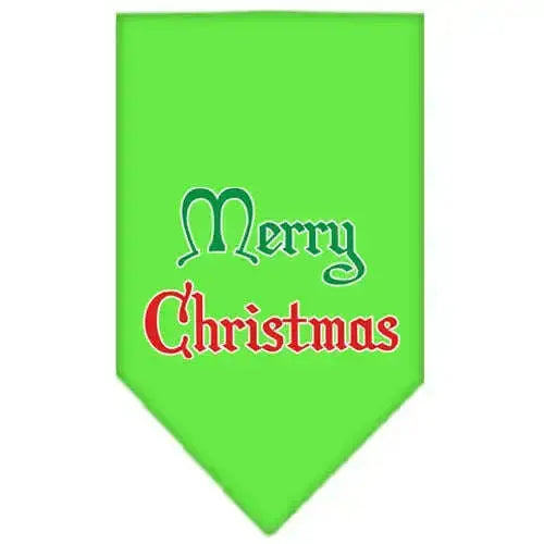 Merry-Christmas-Screen-Print-Bandana-Lime-Green-Large-GreatEagleInc-319828644