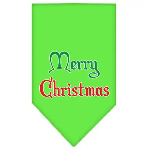 Merry-Christmas-Screen-Print-Bandana-Lime-Green-Small-GreatEagleInc-319827378