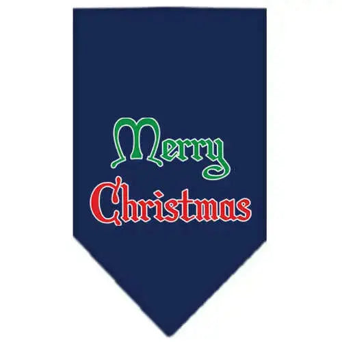 Merry-Christmas-Screen-Print-Bandana-Navy-Blue-Small-GreatEagleInc-319827151
