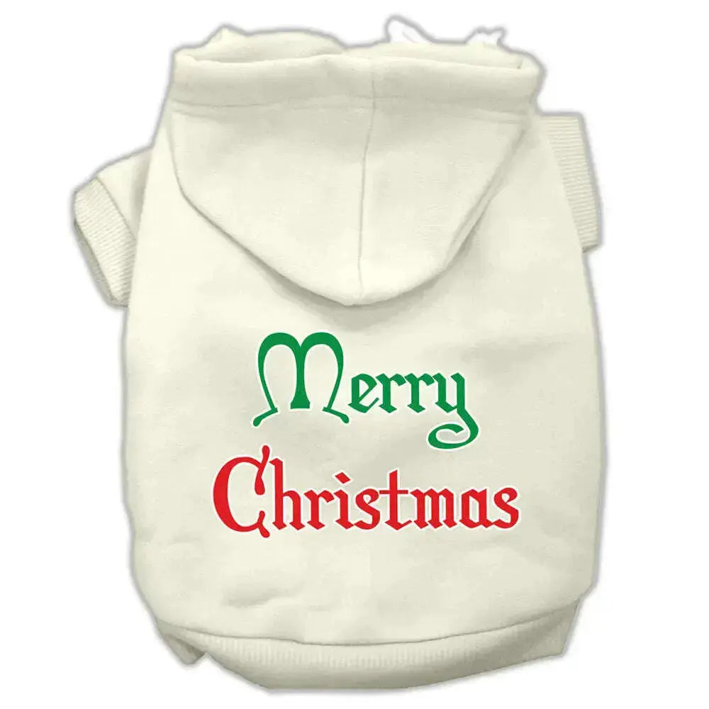 Merry-Christmas-Screen-Print-Pet-Hoodies-Cream-Size-Xxxl-GreatEagleInc-318709263