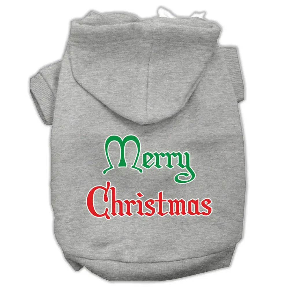 Merry-Christmas-Screen-Print-Pet-Hoodies-Grey-Size-Xl-GreatEagleInc-319369192