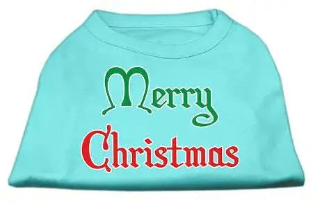 Merry-Christmas-Screen-Print-Shirt-Aqua-Sm-GreatEagleInc-333667987