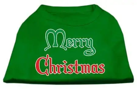 Merry-Christmas-Screen-Print-Shirt-Emerald-Green-Med-GreatEagleInc-318856938