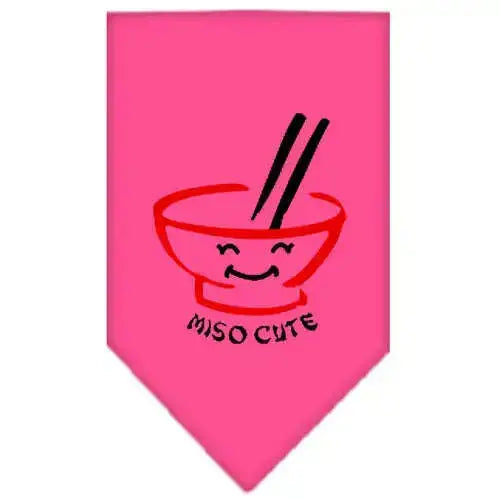 Miso-Cute-Screen-Print-Bandana-Bright-Pink-Small-GreatEagleInc-319158336