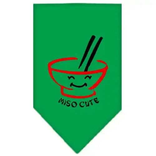 Miso-Cute-Screen-Print-Bandana-Emerald-Green-Small-GreatEagleInc-319158168