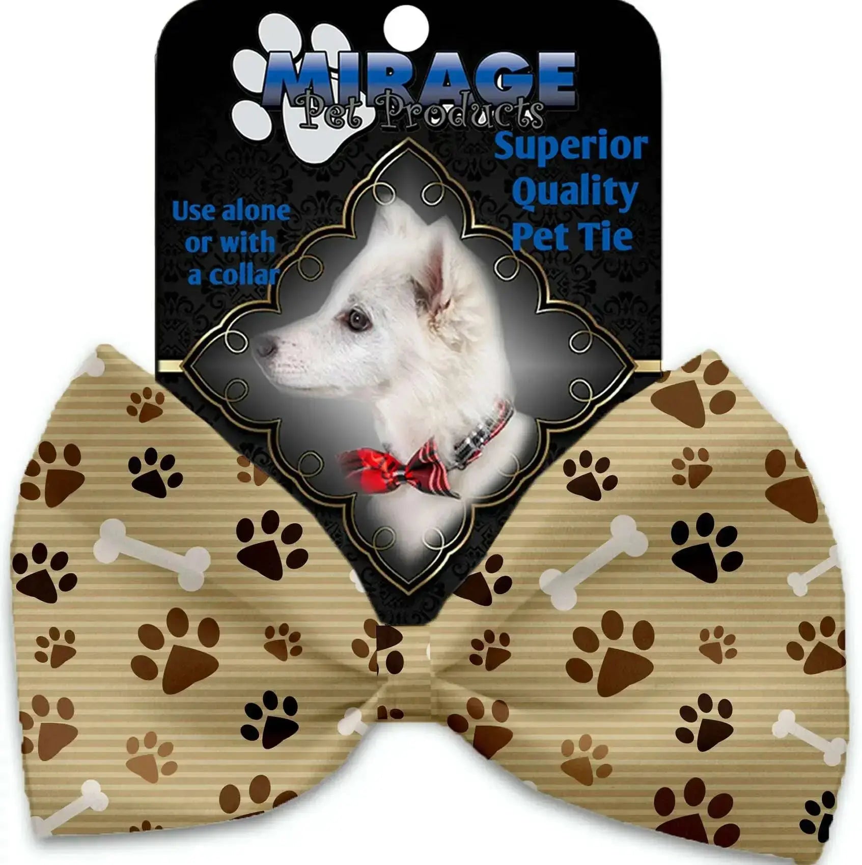 Mocha-Paws-And-Bones-Pet-Bow-Tie-Collar-Accessory-With-Velcro-GreatEagleInc-333769938