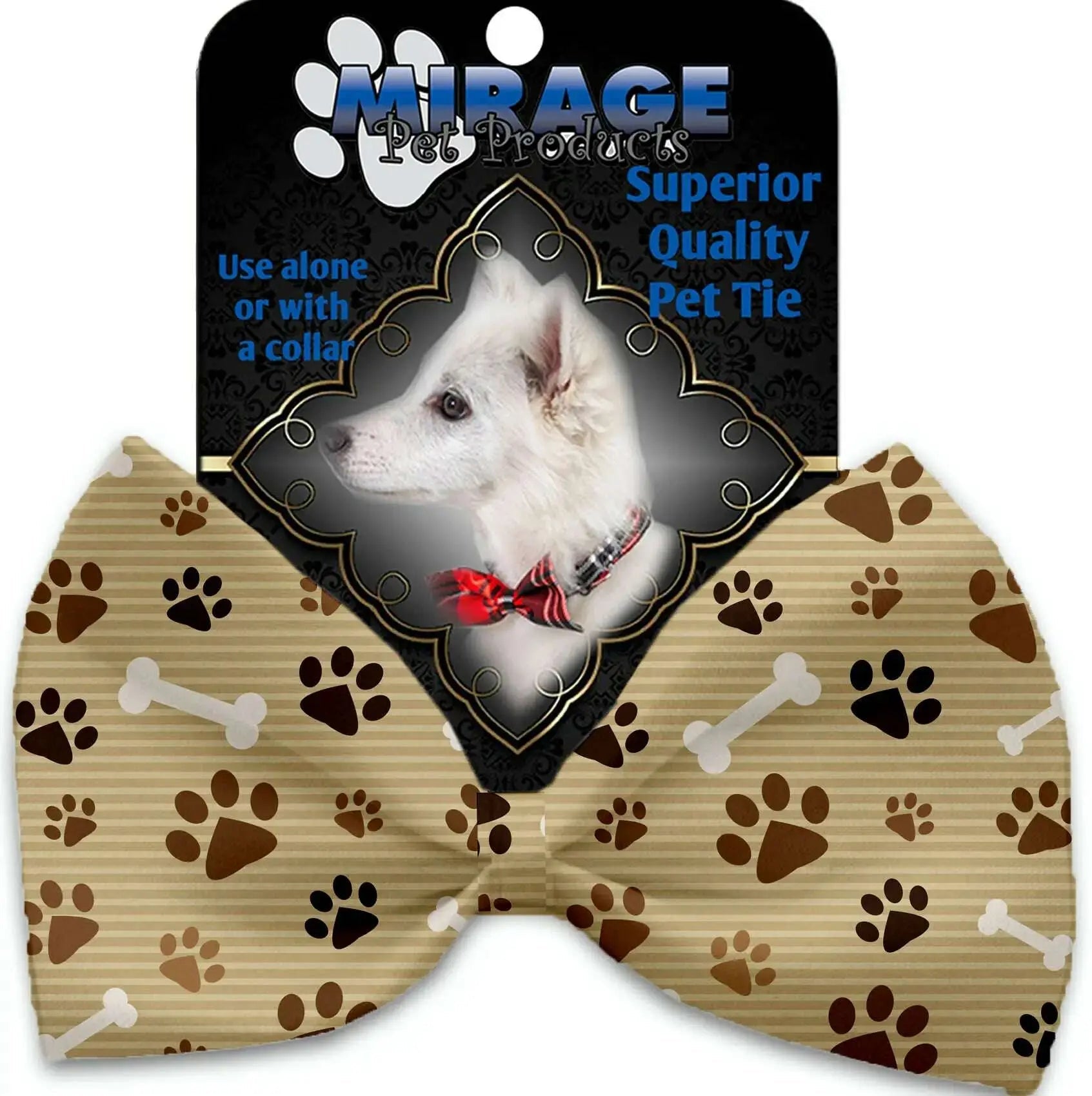 Mocha-Paws-And-Bones-Pet-Bow-Tie-Collar-Accessory-With-Velcro-GreatEagleInc-333769938