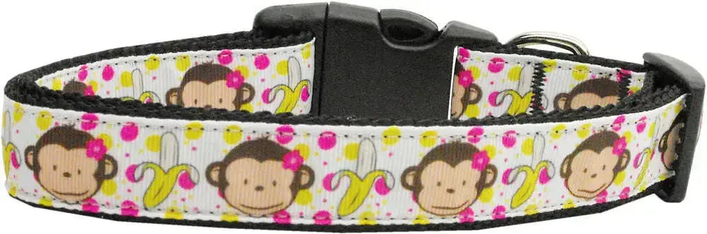 Monkeys-And-Bananas-Nylon-Dog-Collar-Xs-GreatEagleInc-318841445