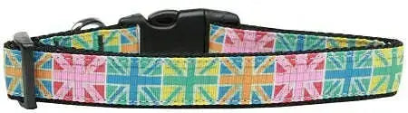 Multi-color-Uk-Flag-Nylon-Dog-Collar-Sm-GreatEagleInc-318642584