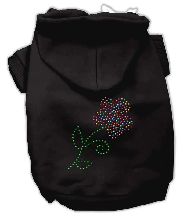 Multi-colored-Flower-Rhinestone-Hoodie-Black-Xl-GreatEagleInc-318650048