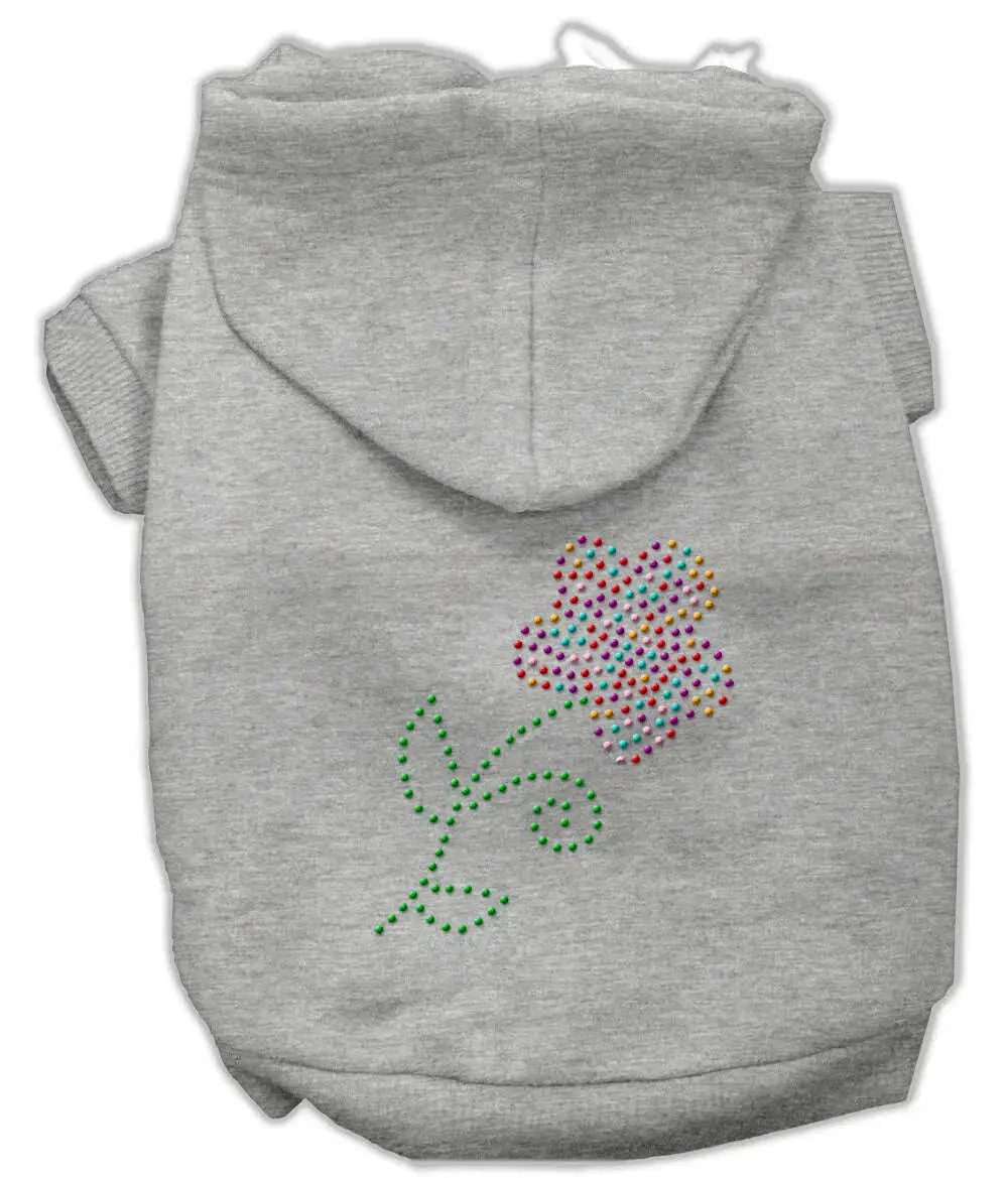 Multi-colored-Flower-Rhinestone-Hoodie-Grey-S-GreatEagleInc-333676094