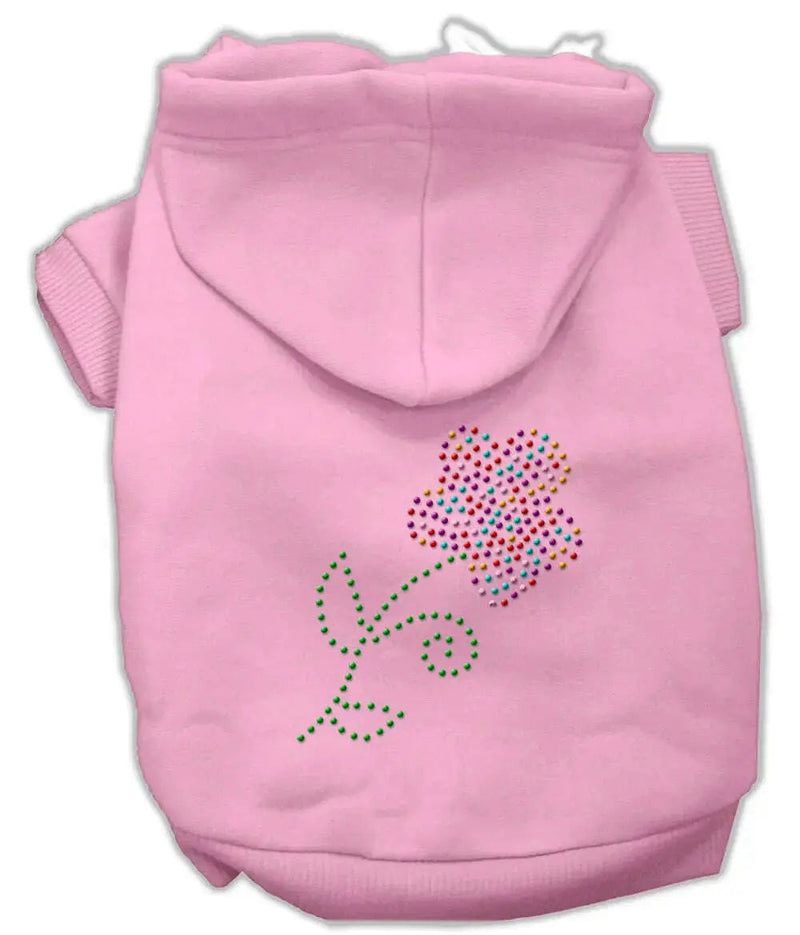 Multi-colored-Flower-Rhinestone-Hoodie-Pink-M-GreatEagleInc-333676465