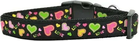 Neon-Love-Nylon-Dog-Collar-Medium-Narrow-GreatEagleInc-318824519