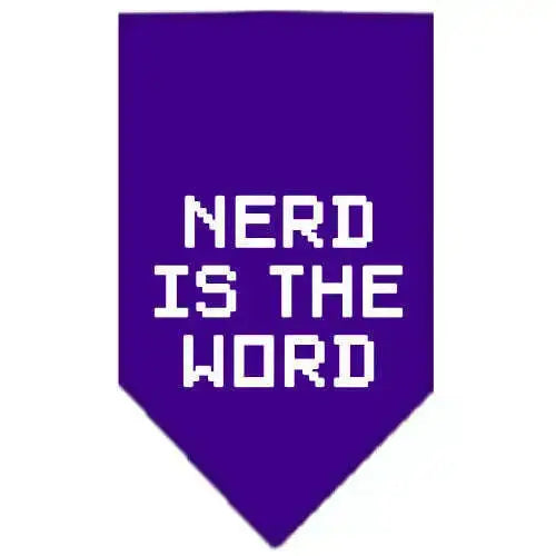 Nerd-Is-The-Word-Screen-Print-Bandana-Purple-Small-GreatEagleInc-318969634