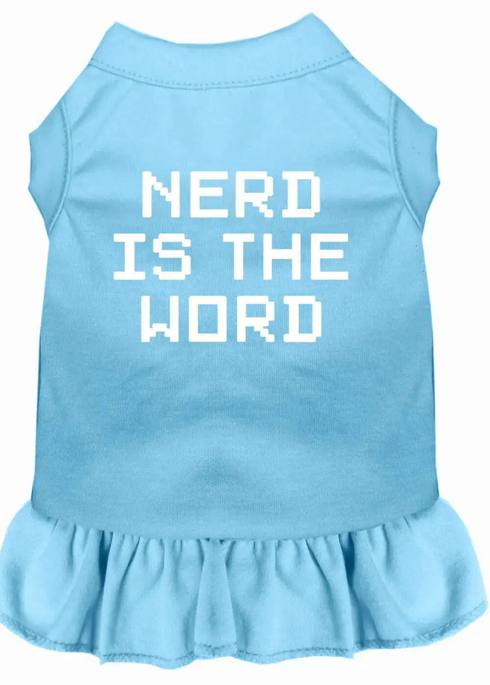 Nerd-Is-The-Word-Screen-Print-Dress-Baby-Blue-Lg-GreatEagleInc-320090717