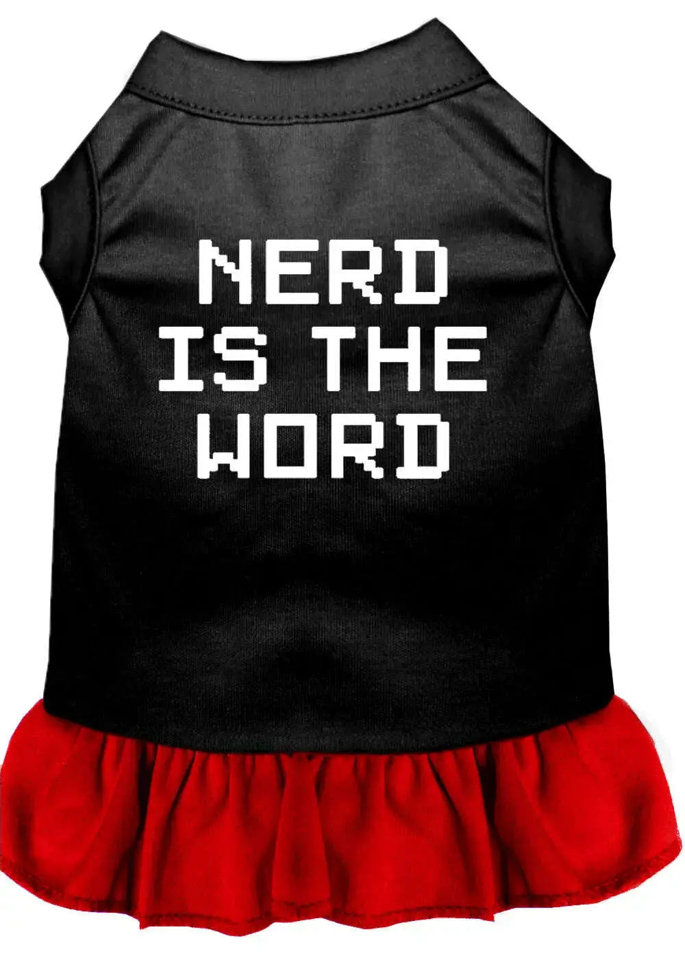 Nerd-Is-The-Word-Screen-Print-Dress-Black-With-Red-Xl-GreatEagleInc-320088238