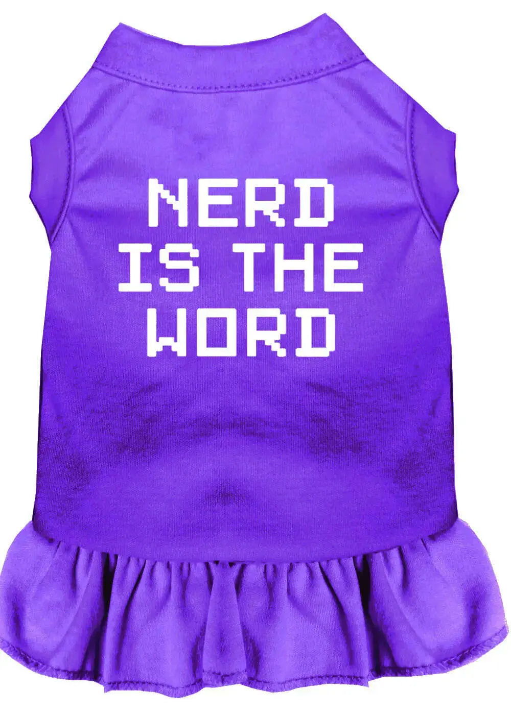 Nerd-Is-The-Word-Screen-Print-Dress-Purple-Med-GreatEagleInc-320089589
