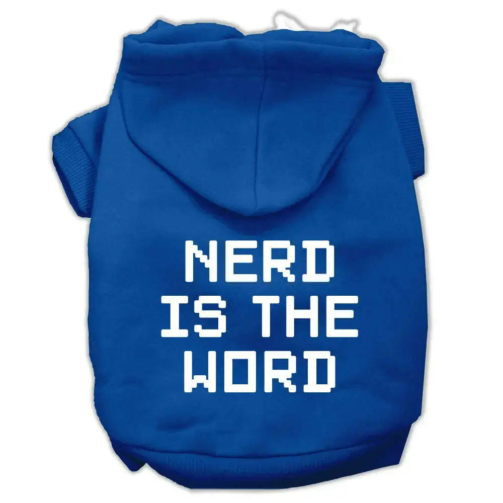 Nerd-Is-The-Word-Screen-Print-Pet-Hoodies-Blue-Size-Xl-GreatEagleInc-319874289